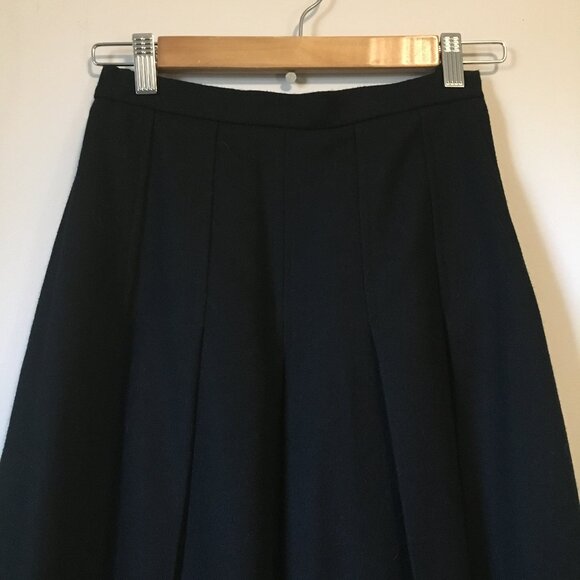 Vintage Thick Black Structured Box Pleated Wool Culottes 26W - Picture 3 of 16